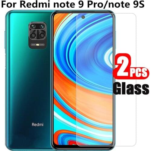 2PCS tempered glass for redmi note 9 pro note 9s 9 pro max 8 pro 8t 7 pro protective glass film for redmi note 9 pro 9s 8t glass
