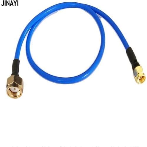 Blue RP-SMA Male to SMA Male Plug Connector RF coax Simi Rigid RG402 cable 50ohm 50cm 1m 3m 5m 10m