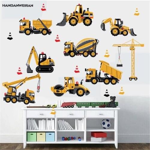 1PC Transport Car Wall Sticker Mixer Truck Digger DIY For Kidsrooms Boys Gift Toy House Decal School Dormitory Mural Home Decor