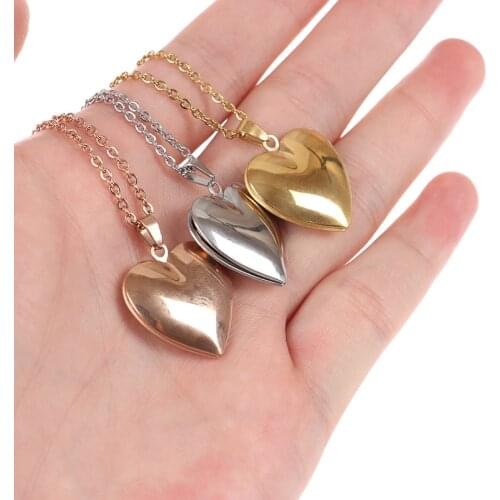 1PC Heart Shaped Friend Photo Picture Frame Locket Pendant For Necklace Jewelry Couple Valentines Day Gift Romantic