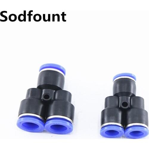 100/50/25pcs /pack lots PW Pneumatic Fittings Air Fitting Y Type 3-way For 4mm 6mm 8mm 10mm 12mm Tube Quick Push In Connectors