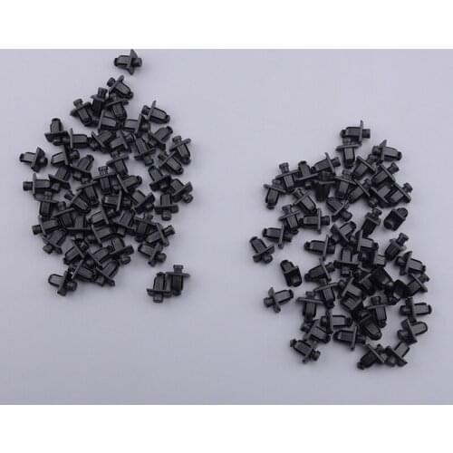 100Pcs Black Cowl Grille Clip Push Type Retainer Rivet Fit for Nissan Pickup D21 66814-01G00