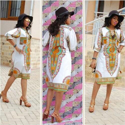 African Clothes for Women African Dresses Dashiki Print Tribal Ethnic Fashion V-neck Ladies Clothes Sexy Dress Robe Party