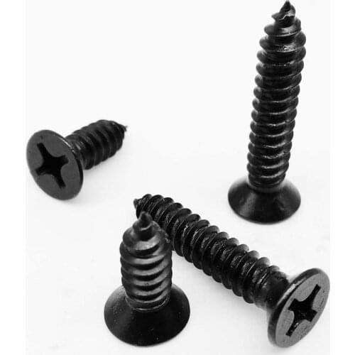 5/50pcs M4.2 M4.8 M5.5 M6.3 Black 304 Stainless Steel Cross Phillips Flat Countersunk Head Self Tapping Screw Wood Screw