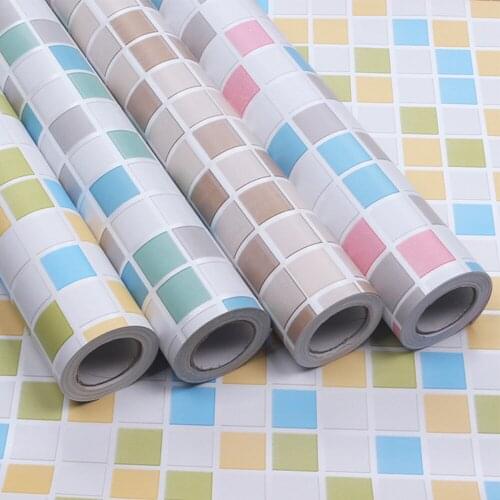 5M/10M Mosaic Tiles Wallpaper Kitchen Bathroom Decoration Films Living Room Stickers Home Decor PVC Self Adhesive Wall Paper