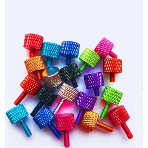 5pcs Aluminum alloy Multicolor Knurled Hand twist Screws computer Screw M2x4