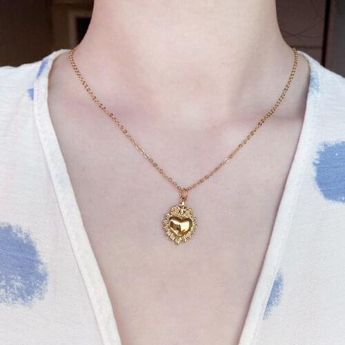 925 Silver Necklace Simple Wild Heart Necklace Golden Love Necklace Fashion Womens Jewelry Punk Style Party Clavicle Chain