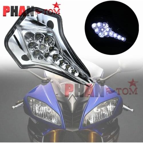 Motorcycle Accessories Front Center Marker LED Pilot Light Black YZF R6 2008-2012 For YAMAHA YZFR6 08-12