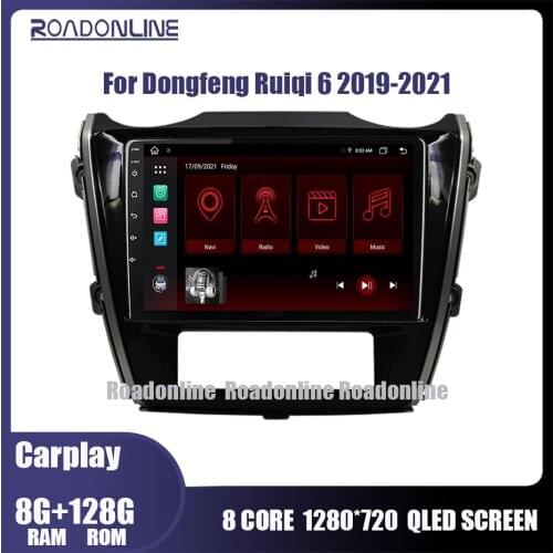 Roadonline 4G Car GPS Radio Android 10 Head Unit Multimedia Player For Dongfeng Ruiqi 6 Pickup 2019-2020 8 Octa Core 6GB 128GB