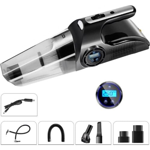 4 in 1 Car Tire Inflator Vacuum cleaner Digital Screen Air Compressor Pump E7CA