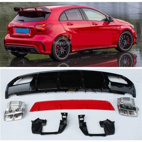 Car Rear Lip Spoiler For Mercedes-Benz A Class W176 A45 A180 A200 A260 2013-2017 High Quality Bumper Diffuser Auto Accessories