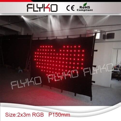 Free shipping Event show soft led video curtain P15 2*3m