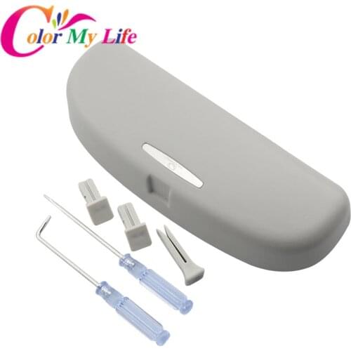 Color My Life Car Glasses Holder Case for Volkswagen VW Tiguan L MK2 2017 2018 2019 2020 2021 Sunglasses Storage Box Accessories