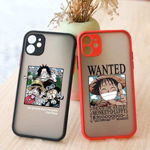 GYKZ Cute Japan Anime One Piece Luffy Phone Case For iPhone 12 Pro 11 XS MAX X SE20 7 X XR 8Plus Cartoon Soft Matte Cover Fundas