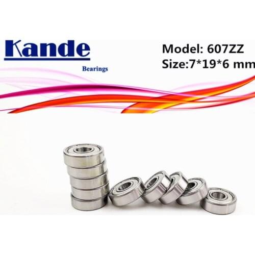 Kande Bearings 607 ABEC-1 607ZZ ABEC-3 607ZZ ABEC-5 P5 607 ZZ Miniature Ball Bearing 7x19x6mm 607 ZZ