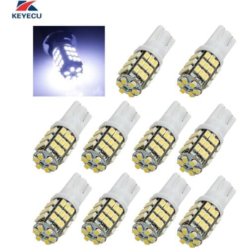 KEYECU 10PCS White T10 194 168 1206 42SMD Back Backup Reverse Trunk Interior LED Light Bulbs DC 12V