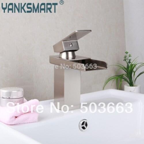 Classic Brushed Nickel Single Hole Bathroom Basin Sink Faucet Mixer Tap Single-arch Single Lever Lavatory Tall Vessel MF-378