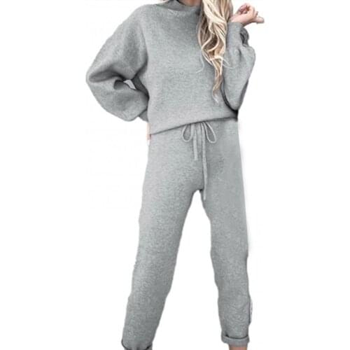 Fashion Women Outfit Sets Autumn Winter Long Sleeve Blouse Pants Set Thick Warm Tracksuit Outfit vetement femme Женский костюм