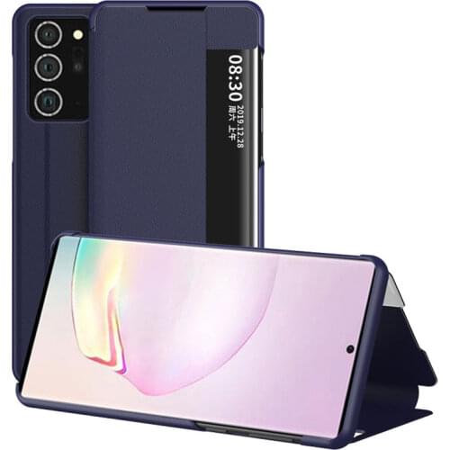 For Samsung Galaxy Note 20 Ultra Case View Window Smart Flip Leather Cover for Samsung Note 20 Stand Back Cover Cases