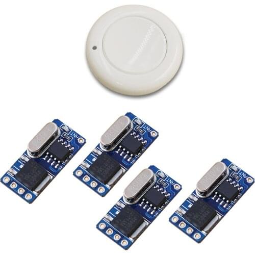 Best Price RF Wireless Remote Control Switch System with DC3.5-12V 3.7V 5V 6V 7.4V 9V 12V 4pcsReceiver+Transmitter Round 315/433