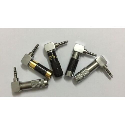 Copper Rhodium Plated 2.5mm 4Pole 90 Degree L shape Repair Headphone Jack Plug Cable Solder 1pcs free shippig