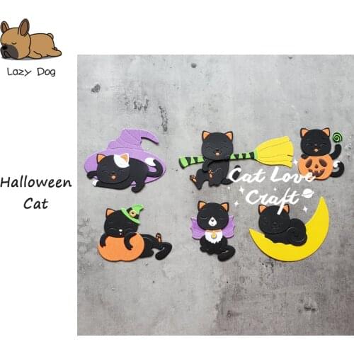 Halloween Cat Series Metal Cutting Dies Scrapbooking Stencil DIY Mold Craft Embossing Die Cuts Card Making New Dies For 2020