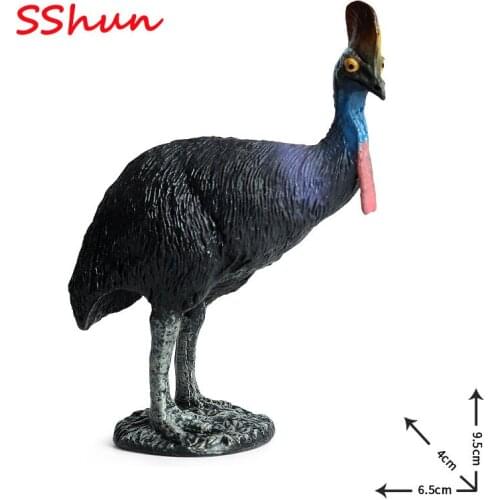 6.5*4*9.5CM simulation wild animal model solid bird crane ostrich cassowary ostrich children cognitive toy scene decoration