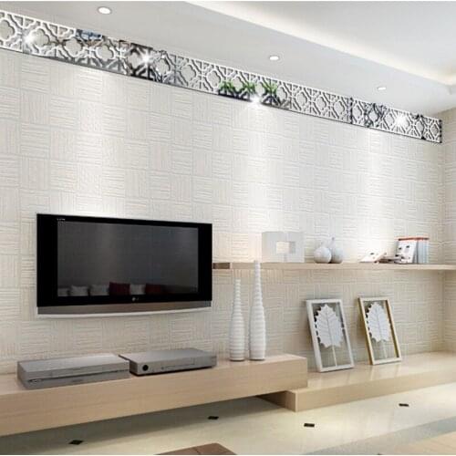 Fashion creative European luxury backdrop waist line mirror wall stickers sofa lounge room decoration 3d sticker wall decor