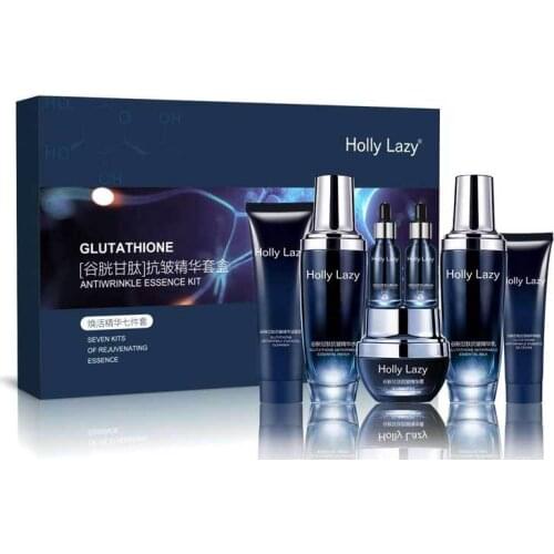 Seven-piece Set Anti-wrinkle Anti-aging Moisturizing Whitening Nourish Glutathione Hyaluronic Acid Unisex Facial Skin Care