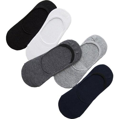 1Pairs Breathable Men Cotton Socks Pure Color Non Slip Skillful Manufacture Superior Quality Silica Gel Boat Socks