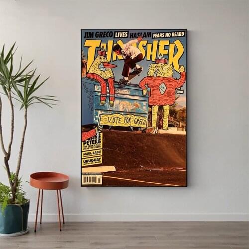 W558 Silk Fabric Poster Wall Art Decor Thrasher Magazine CLASSIC MOVIE Classic Movie Trend Fashion Decoration Bright Gift