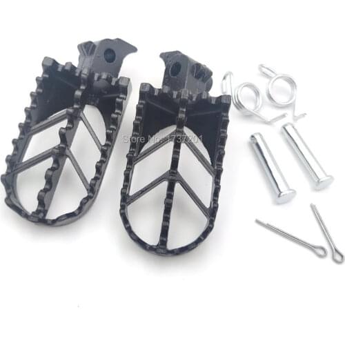 Black Stainless Steel Motorcycle Footpegs Foot Pegs Rest For Pit Dirt Bike Pitster Pro XR50 CRF50 CRF70 SSR Thumpstar Motocross