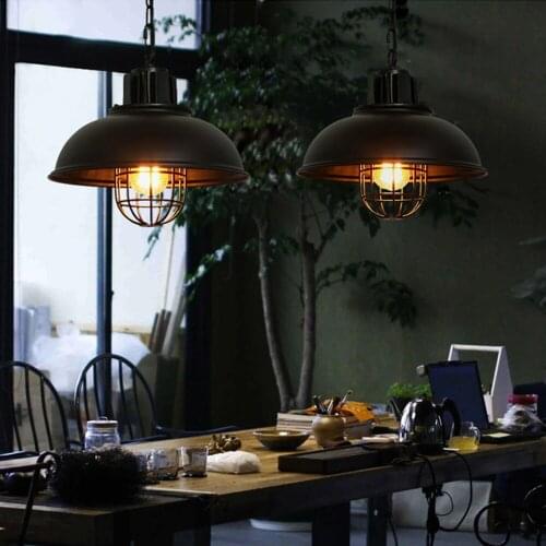Retro Pendant Lights cage Hanging lamp hanglampen Loft light American metal lampshade Home Fixtures Kitchen lamp ZM911