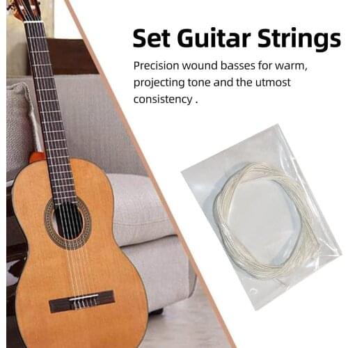 Clear and Silver Nylon Silver Strings Set for Classical Classic Guitar 1M 1-6 E B G D A E,Guitarra Bass Parts & Accessories Set
