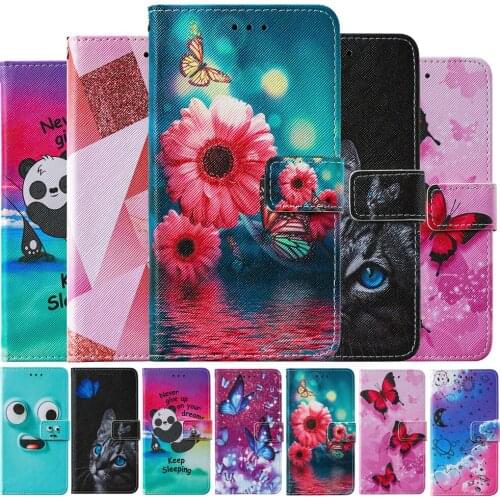 Butterfly Flower Pattern Wallet Flip Phone Case For OPPO Realme 5 C3 6i A7 A5S A12 VIVO Y17 Y15 Y12 Y11 Y3 U10 Back Cover Fundas