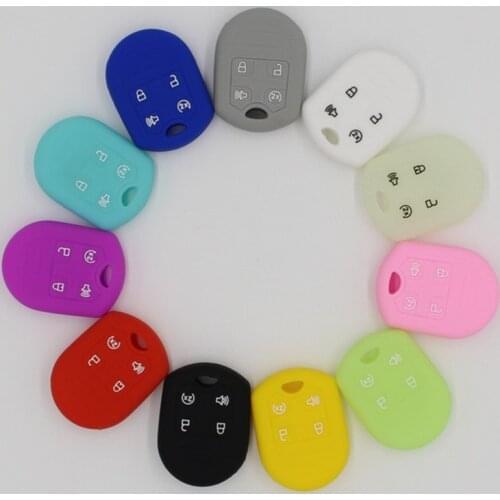 Silicone Key Fob Cover Case Protect Skin For Ford Mustang Explorer F150 F250 Flip Remote 4 Button Holder