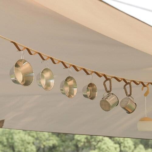 Camping Hanging Rope Outdoor Tent Canopy Storage Clotheline Strap Hanger Lanyard Leather Clothesline Camping Accessories