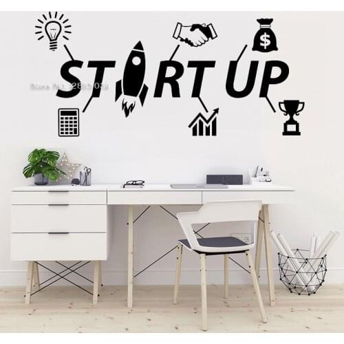 Startup Idea Wall Decal Idea Teamwork Business Worker Office Decoration Motivation Sticker Unique Design Interior Posters LC1744