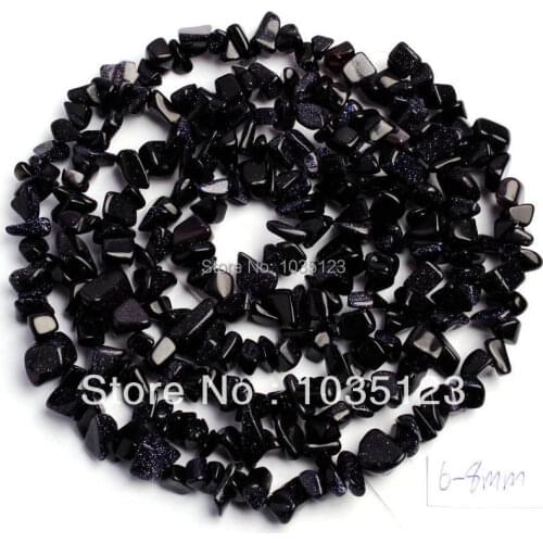 High Quality 5-8mm Blue Sandstone Chip Shape Necklace Bracelet Jewelry DIY Gems Loose Beads 34 Inch w397