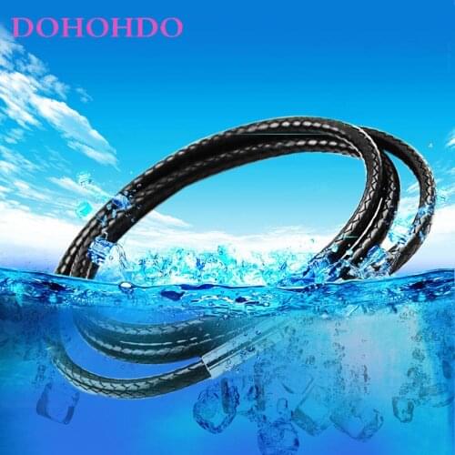 1-3mm Leather Cord Necklace Cord Wax Rope Chain Stainless Steel Rotary Clasp For DIY Men Women Pendant Necklace Bracelet Jewelry