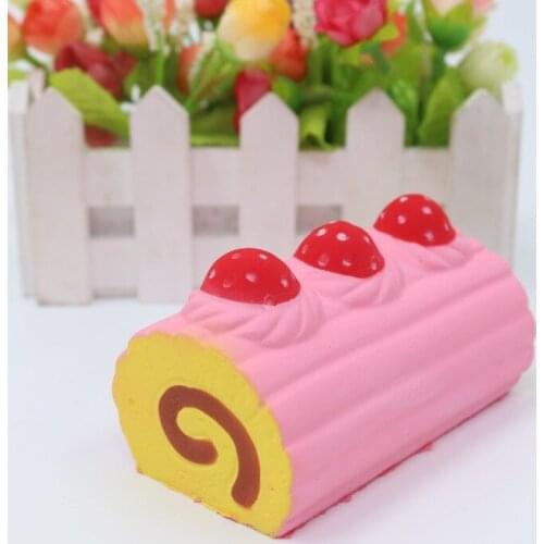1pcs Strawberry Squishy Slow Rising cake soft PU Squeeze anti-stress toy Simulation food Decoration pretend play kitchen toys