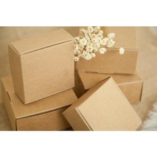 100pcs 11*11*4cm Aircraft Brown Gift Packaging Kraft Paper Box For Jewelry\Wedding\Candy\Crafts\Handmade Soap Packing boxes