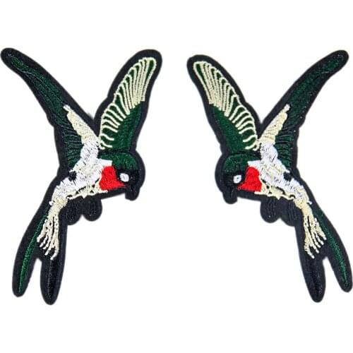 2Pcs Cartoon Animals Birdie Patches 3D Embroidery Applique Iron on Transfers for Clothing Stickers Decor DIY Sewing Accessories