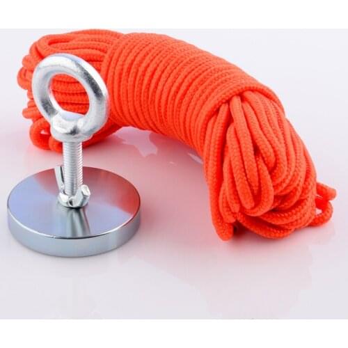 250Kg Magnet Design Powerful Neodymium N52 Permanet Magnet Hole Fishing Magnet Magnetic Material Salvage Magnets with 20M Rope