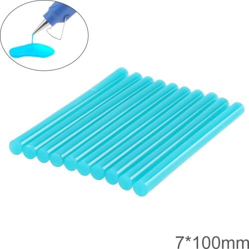 5pcs/10pcs/15pcs/20pcs/30pcs/50pcs/100pcs 7mmx100mm Blue Hot Melt Gun Glue Sticks Gun Adhesive DIY Tools for Hot Melt Glue Gun