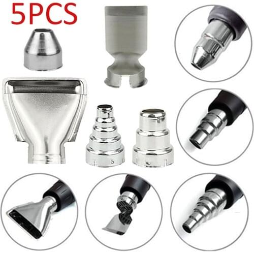 5pcs/set Universal Stainless Steel Nozzles For Hot Air Heat Tool Accessories High Quality Hot Gun Nozzle Welding Supplies