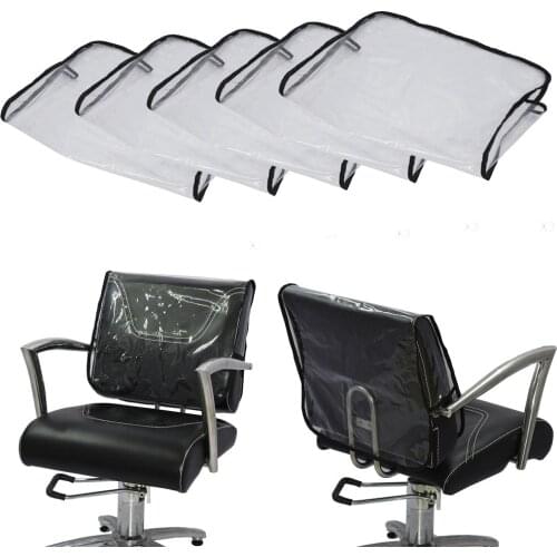 5pcs Barber Chair Back Covers Salon Spa Beauty Plastic PVC Vinyl Cover Clear