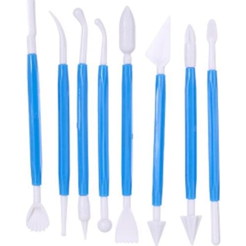 8Pcs New Plastic Clay Sculpting Set Wax Carving Pottery Tools Carving Sculpture Shaper Polymer Modeling Handicraft Clay Tools