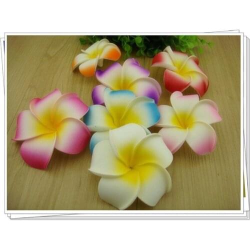 9CM 7Colors Foam Hawaiian Plumeria Flower Frangipani Flower DIY Hair Accessories for Women Elegant Ladies Hats 100 Pieces/Lot