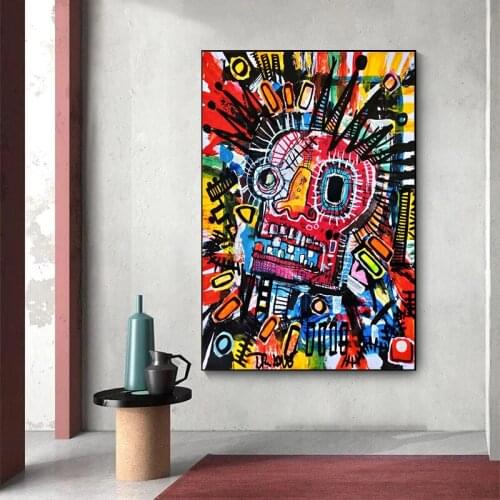 Abstract Street Graffiti Art Canvas Painting Pop Portrait Art Posters and Print Wall Art Picture for Living Room Home Decoration
